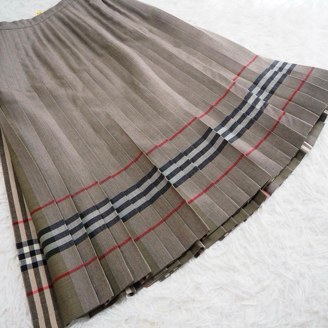 極美品 レア✨バーバリー プリーツスカート ロング ノバチェック ヴィンテージ