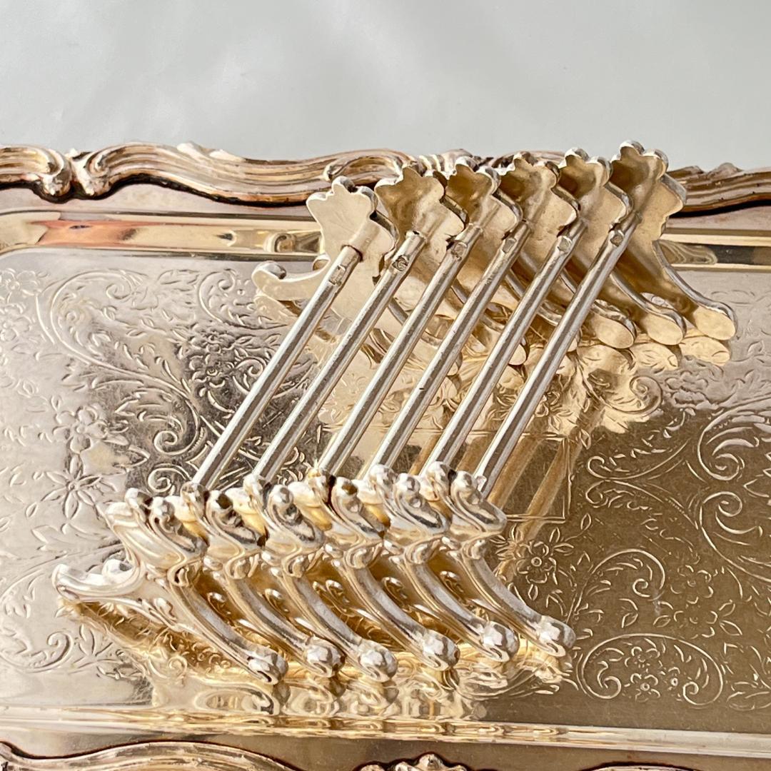 仏蘭西】 アール・ヌーボーのナイフレスト 6個組 Art Nouveau 工芸品