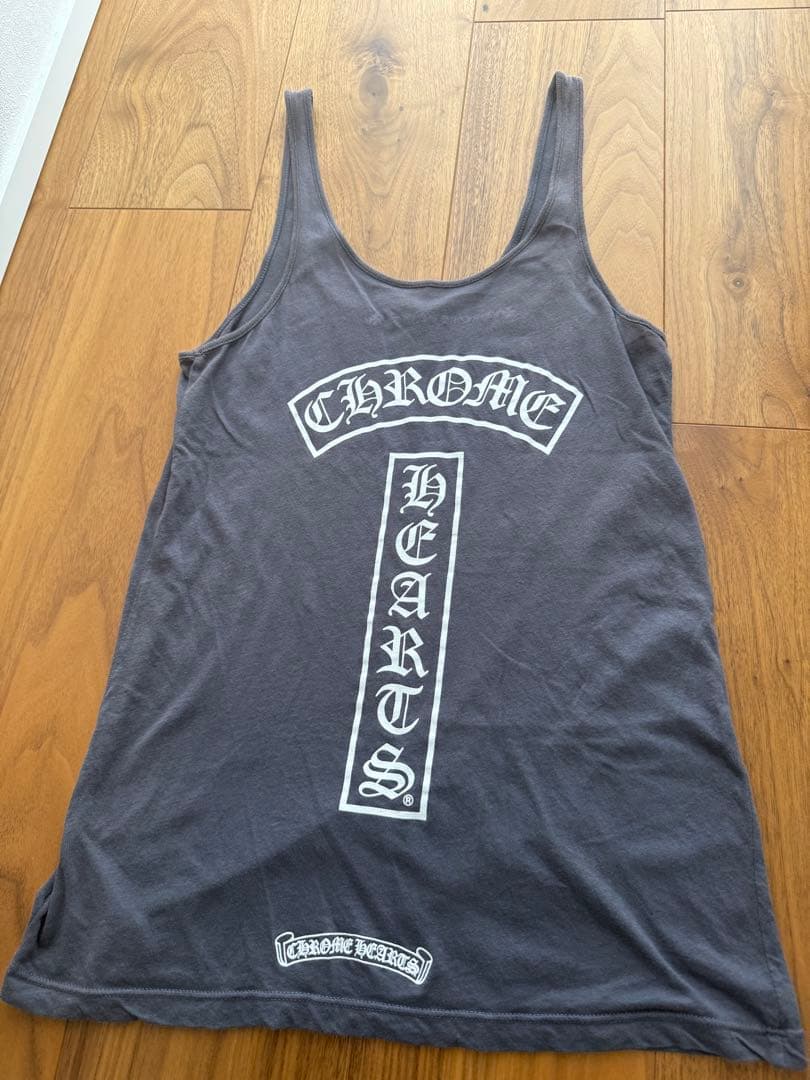 クロムハーツ　グレー コットン タンクトップ