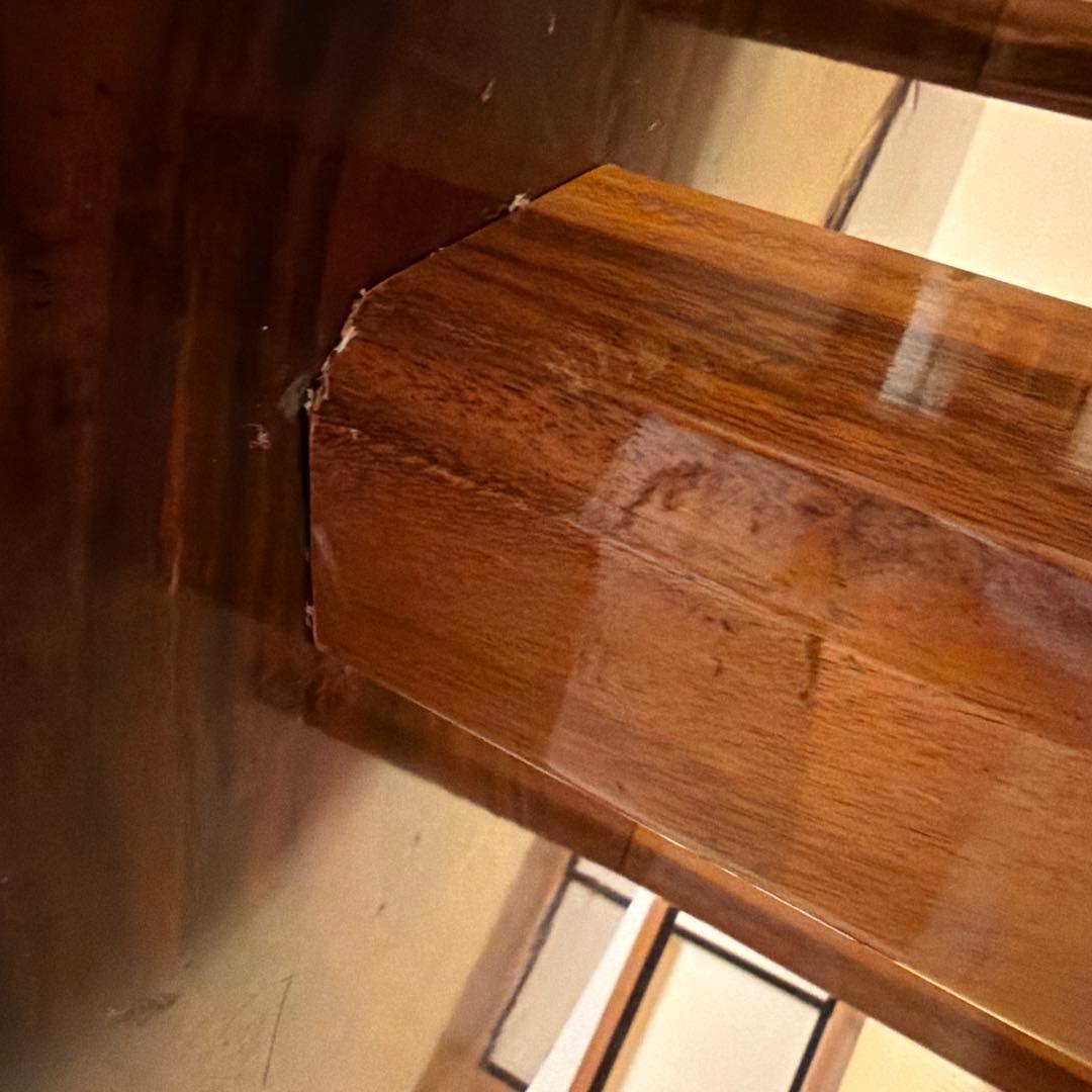 一枚板花梨(？) 円形木製座卓 ダークブラウン 大きめ