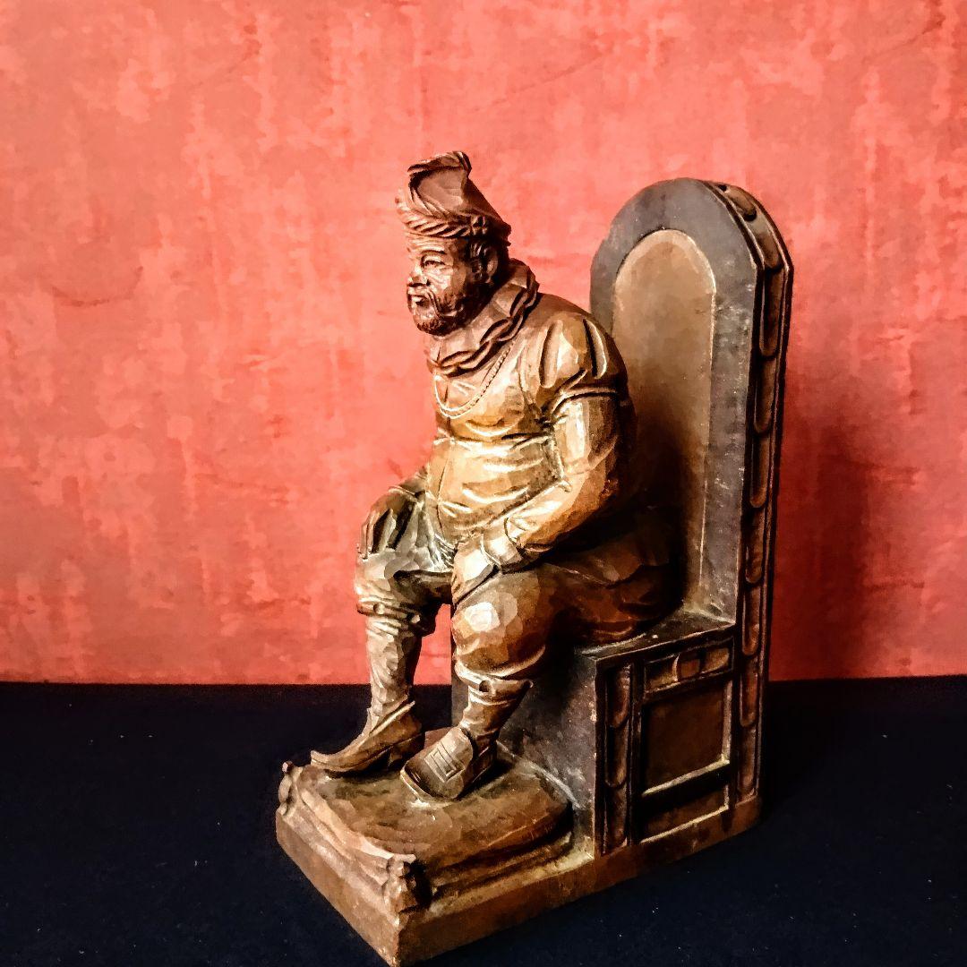 60s スペイン◇ヴィンテージ◇木製 ブックエンド◇ドン・キホーテ