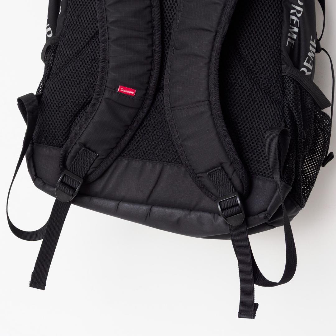 Supreme ロゴプリント バックパック 黒　16aw
