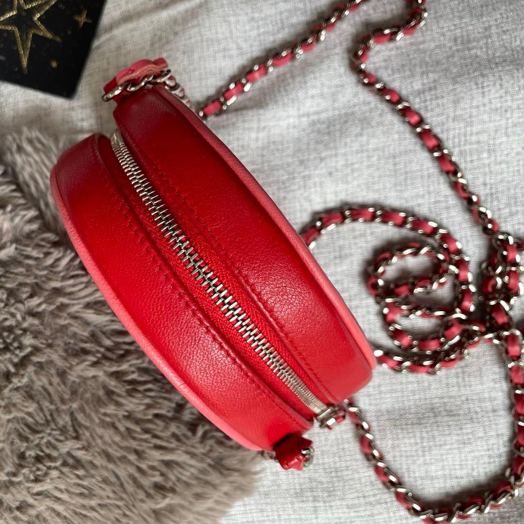 ★miyu★シャネル　チェーンショルダーバッグ　マトラッセ　ラムスキン　赤