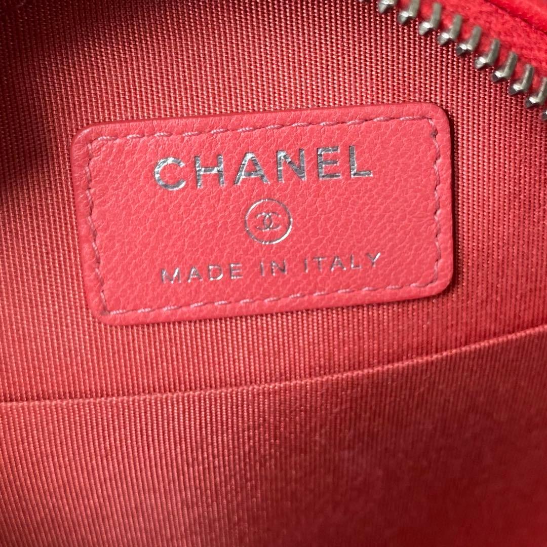★miyu★シャネル　チェーンショルダーバッグ　マトラッセ　ラムスキン　赤