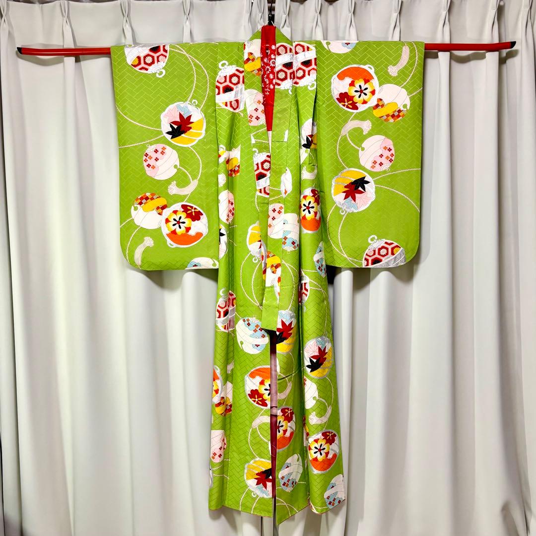 【七五三 七歳女の子　正絹　着物　帯　襦袢　草履バッグ　小物類】