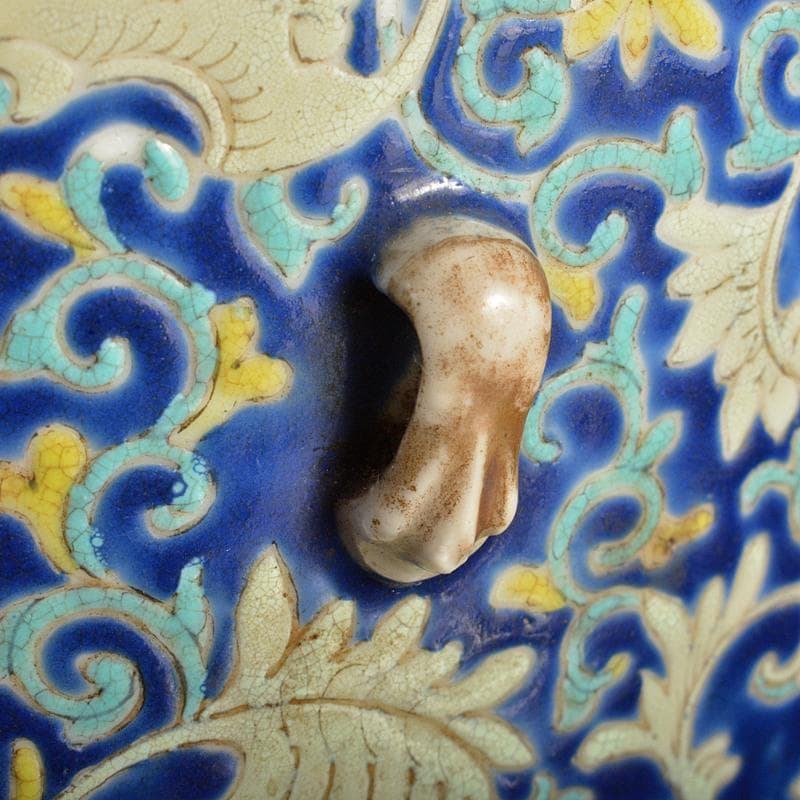 中国 粉彩 花唐草文 水盤 鉢 V R6561 上海 香港