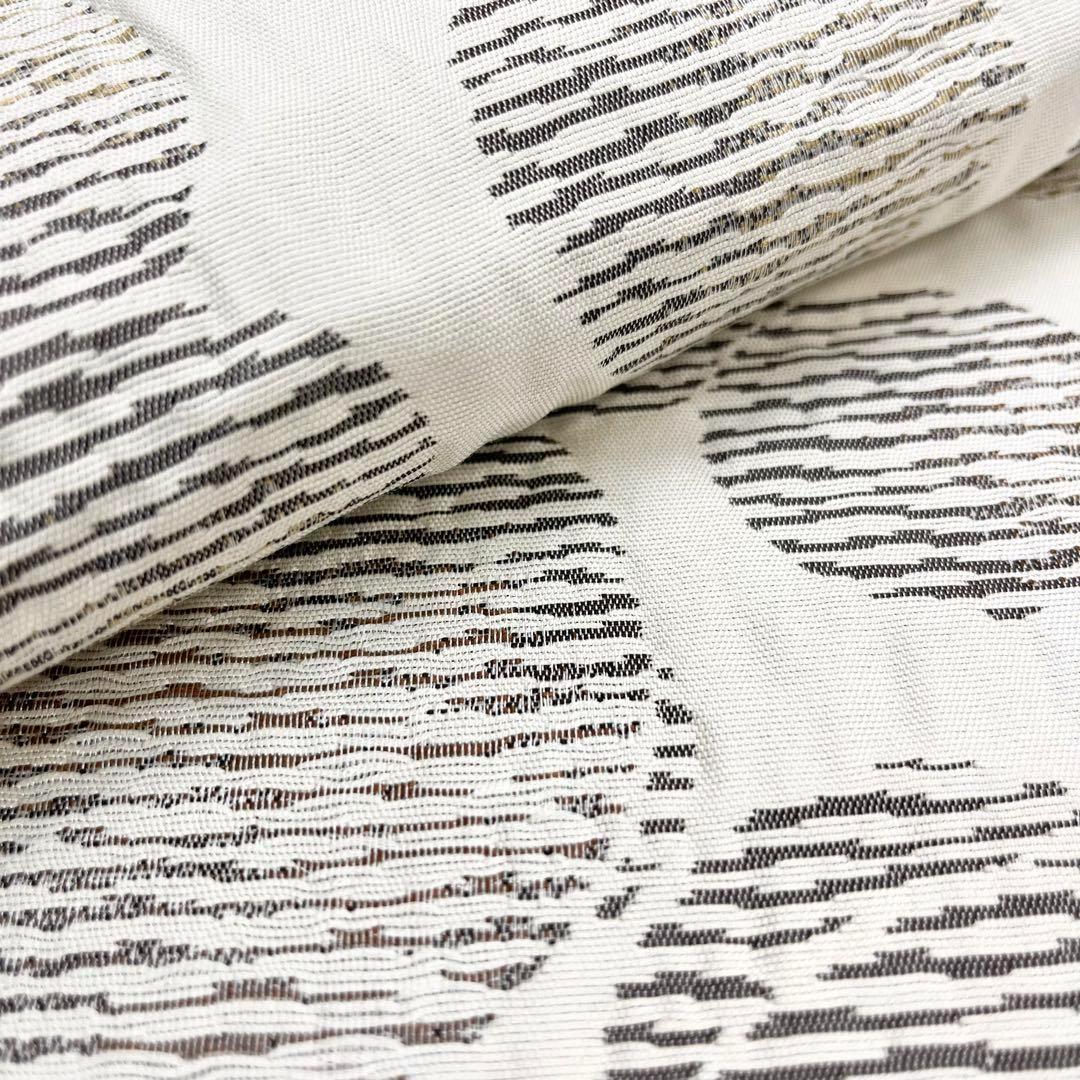 袋帯 紅花染 横縞水玉模様 薄生成色 O-3722 - nonchalant.ai