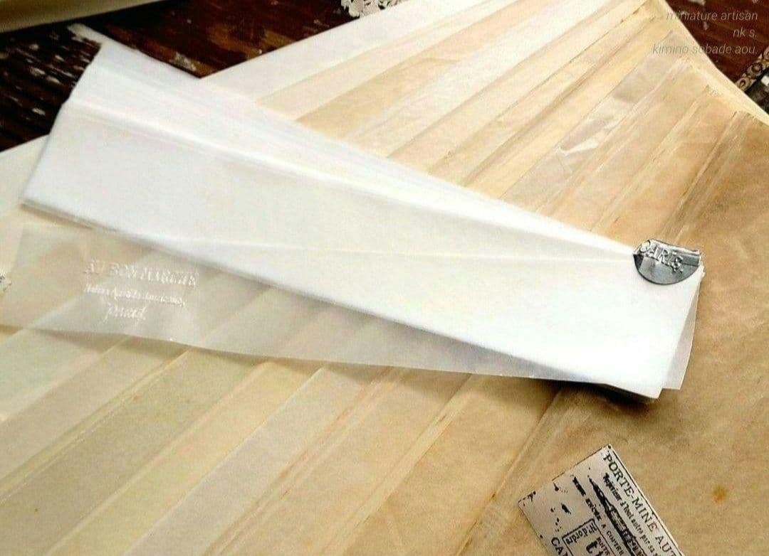 ヴィンテージ飴色のような焼けグラシン紙味紙ジャンクジャーナル素材　80枚×３+１