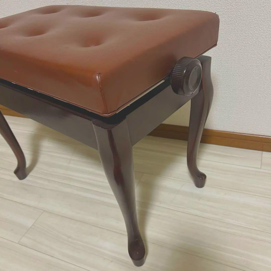 良品】ピアノ高低自在椅子・木目猫脚（送料込み）