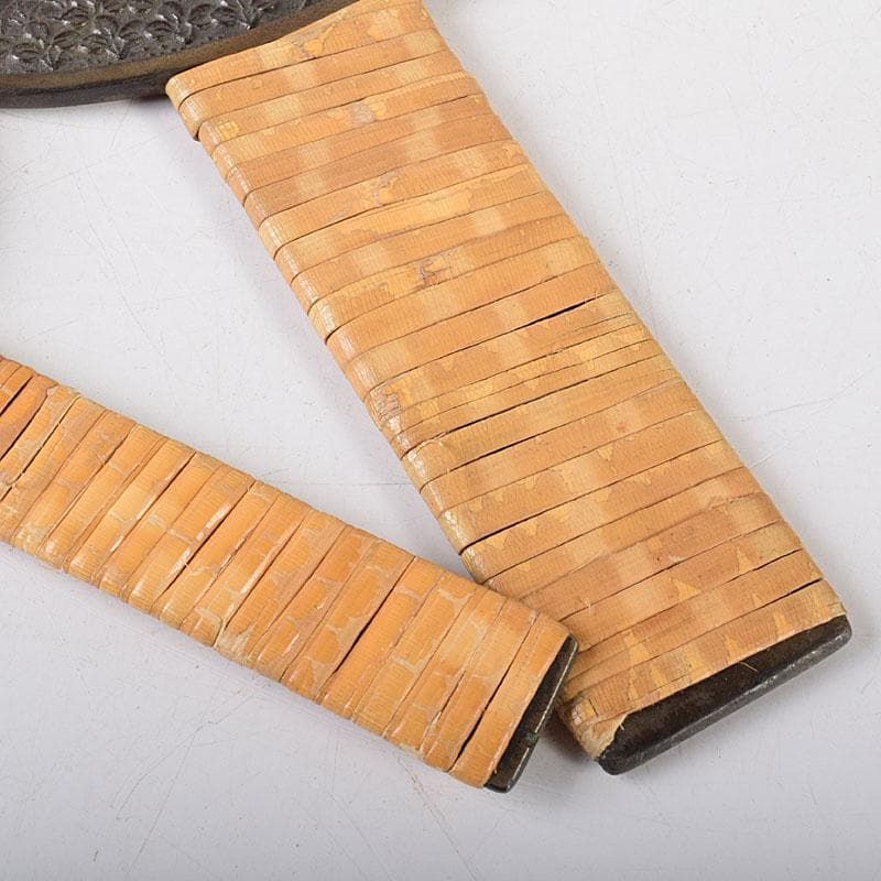 古銅青銅 藤原吉重造 竹虎図 藤原定次造 花図 銅鏡 柄