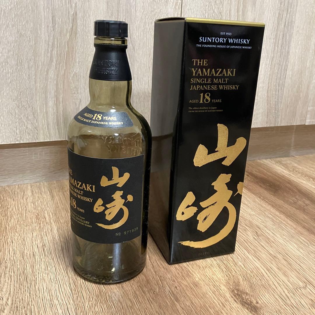 空瓶 空箱 未洗浄 山崎18年 サントリー ウイスキー 空瓶】山崎 18年