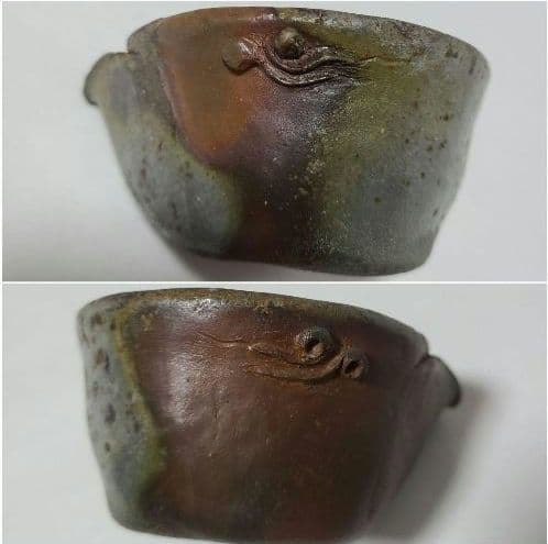 備前焼 宝瓶 在銘 茶道具 煎茶器 陶印有 青