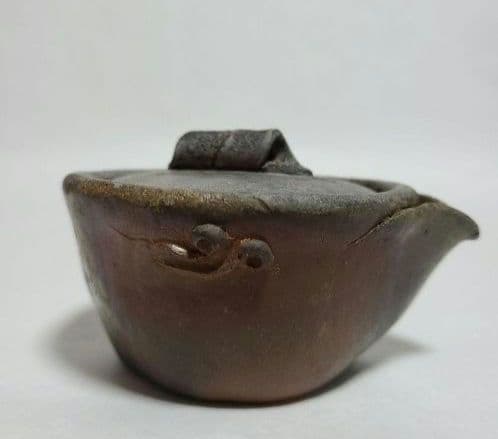 備前焼 宝瓶 在銘 茶道具 煎茶器 陶印有 青