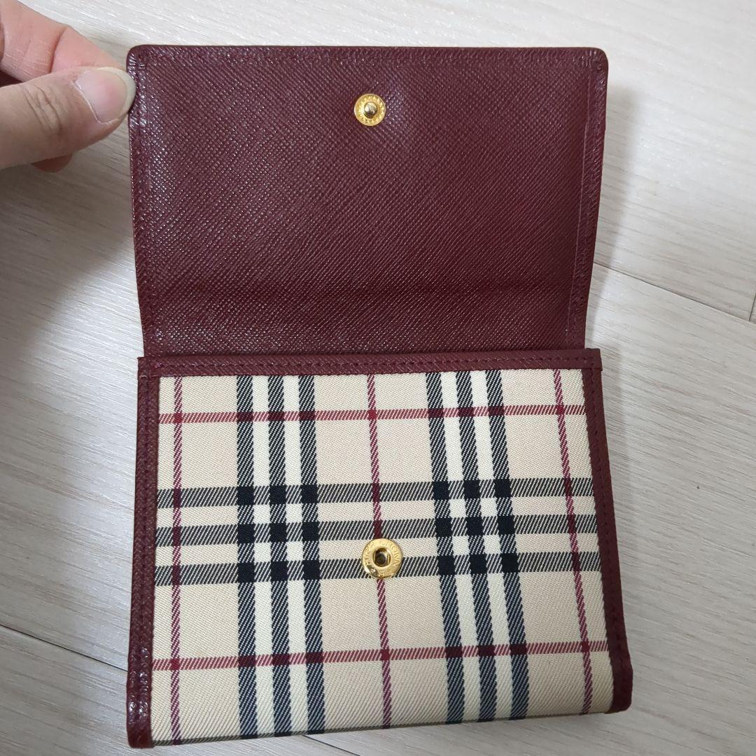 Burberry　バーバリー　折り財布　ノバチェック　ボルドー　ワインレッド　赤