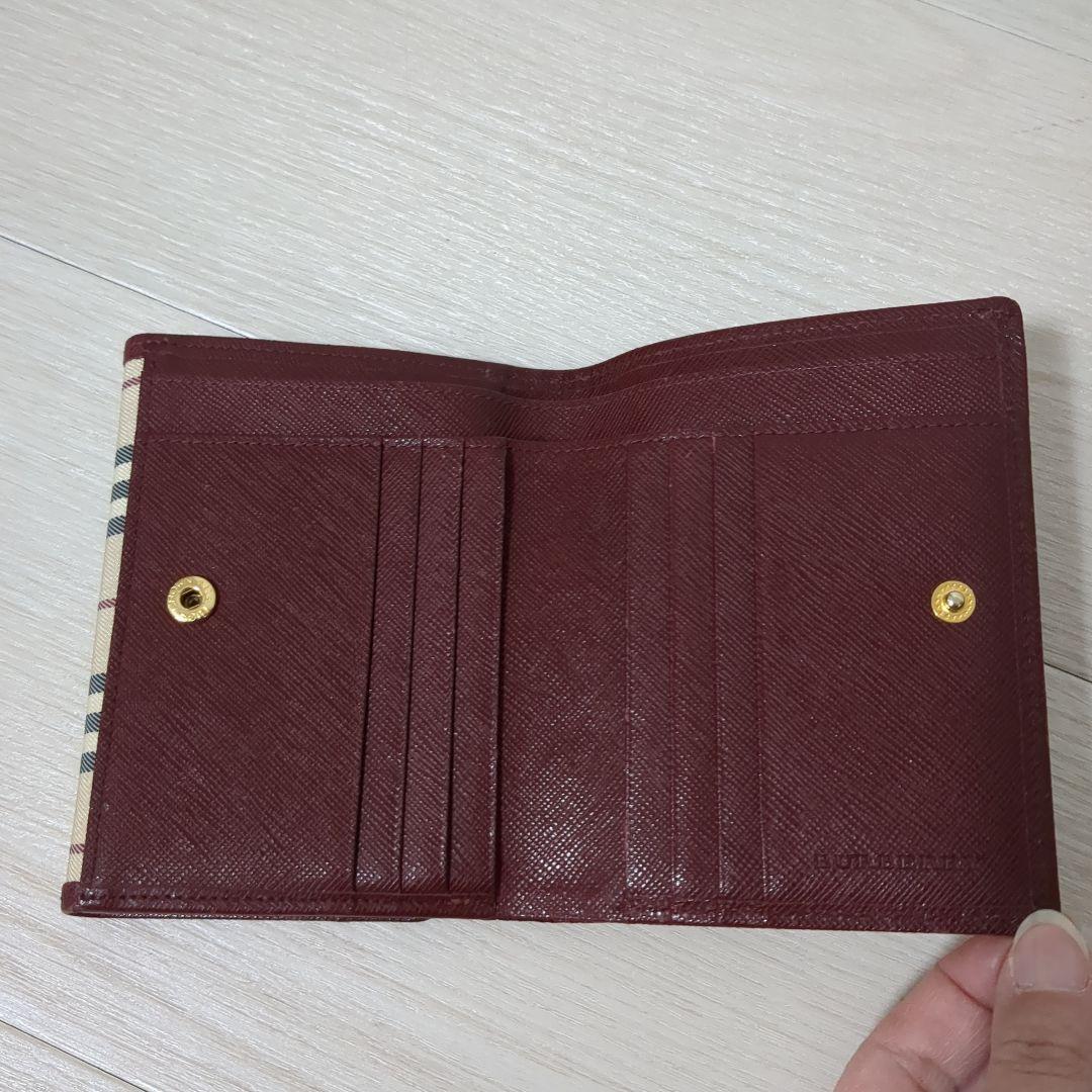 Burberry　バーバリー　折り財布　ノバチェック　ボルドー　ワインレッド　赤
