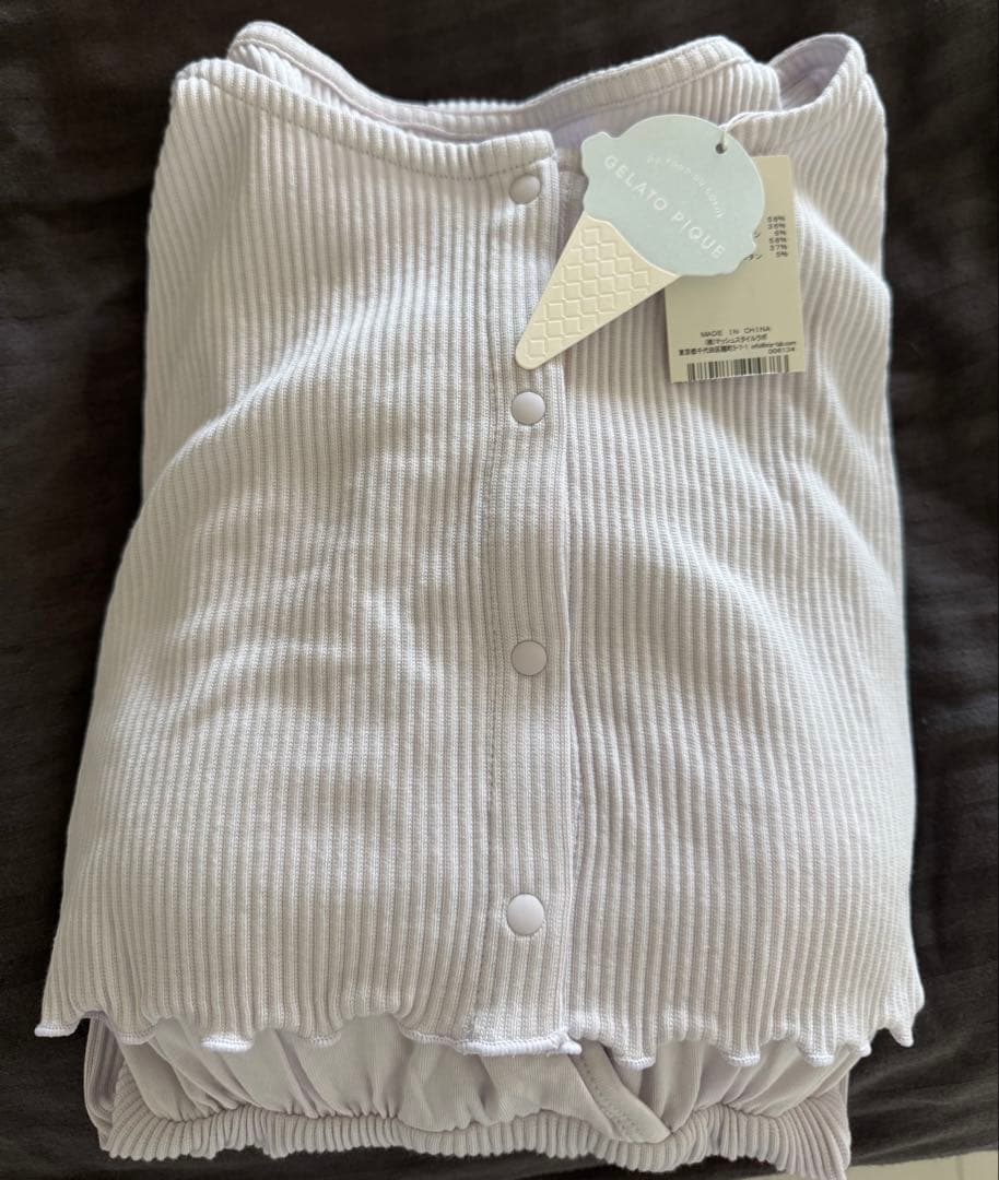 【新品未使用】ジェラートピケ　マタニティウェア　リブワンピース　ラベンダー