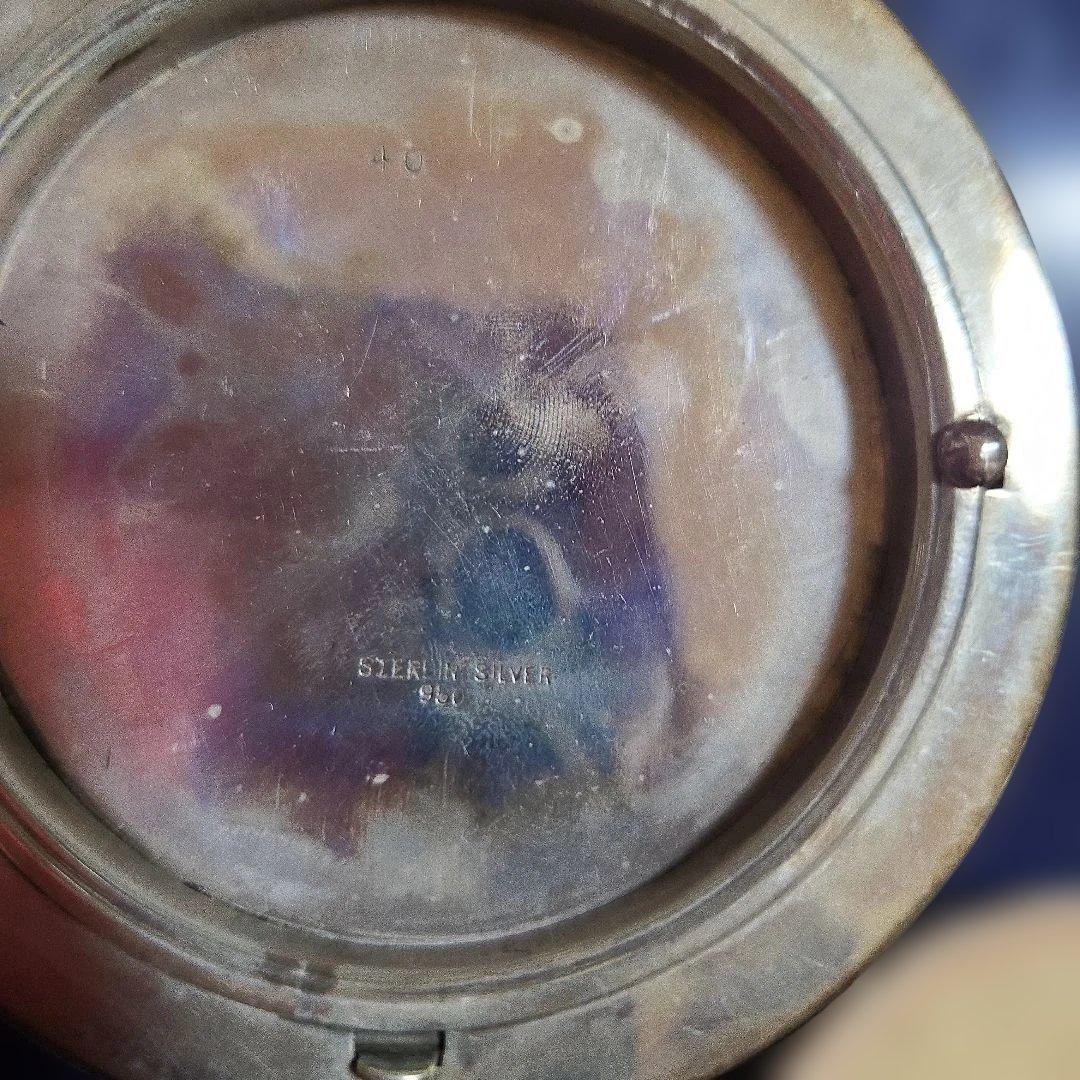 銀製　コンパクトミラー