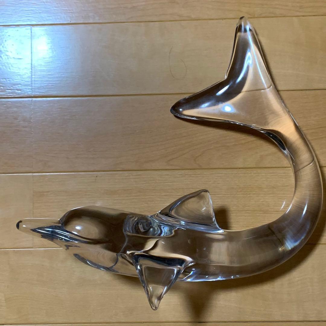 希少 Daum ドーム イルカ 大型 クリスタル 置物 ガラス オブジェ 大型