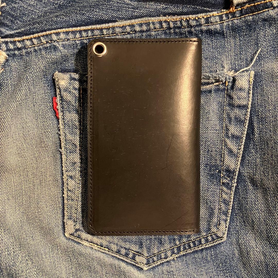 薄型ミドルトラッカーウォレット アポロコンチョ シルバー925 栃木レザー