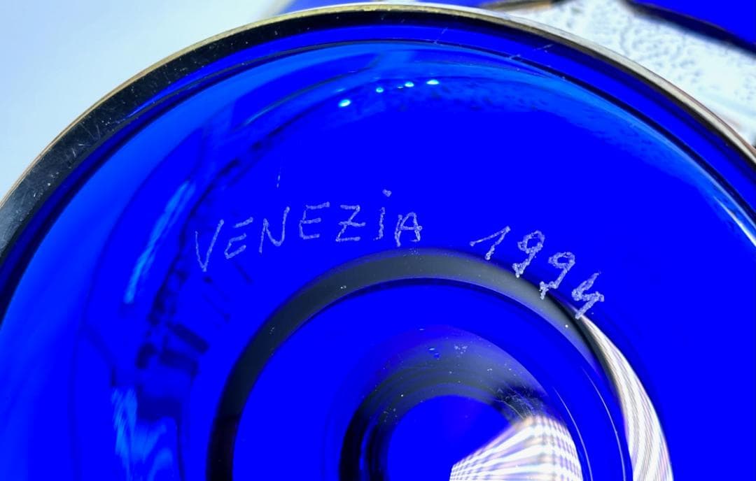 ビンテージ イタリア ベネチアングラス 金彩コンポート 直径㎝ 高さ