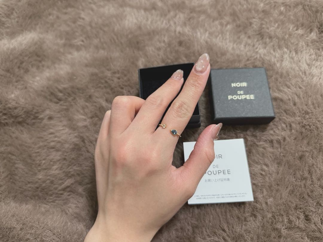 K10 ロンドンブルートパーズ×アクアマリン　オープンリング