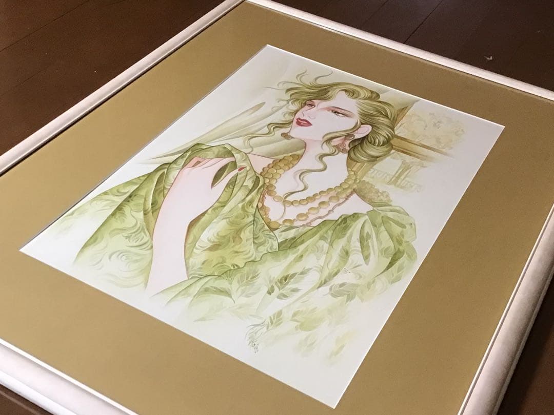 ◉真作保証 久下じゅんこ 水彩10号 原画『精霊宮の宝珠』1