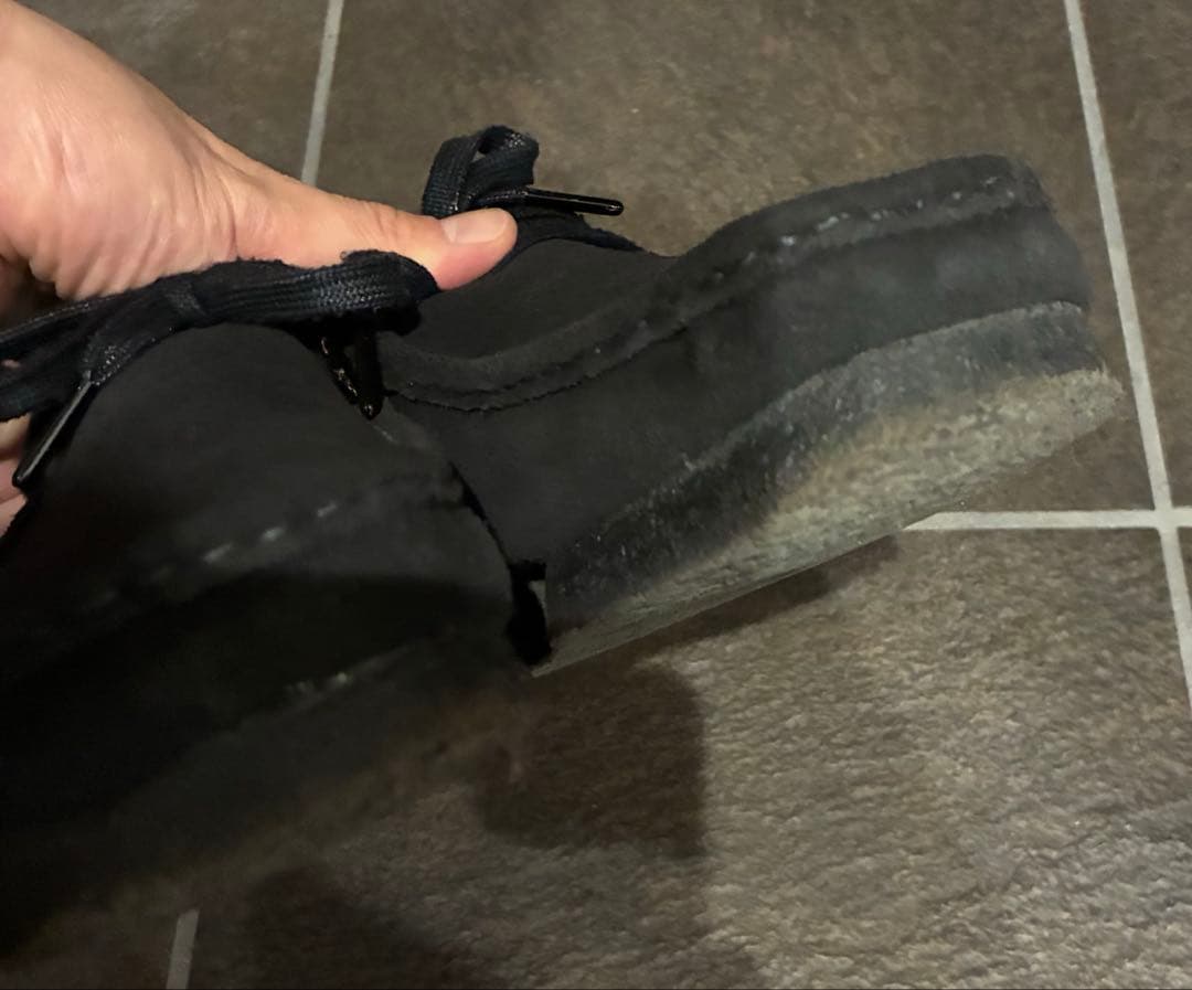 クラークス　黒 スエード レースアップシューズ