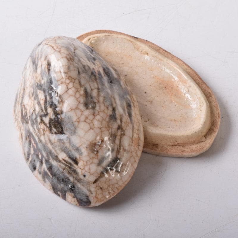 茶道具 瀬戸焼 葵窯 竹里庵 加藤春二作 小牧山 香合 共布共