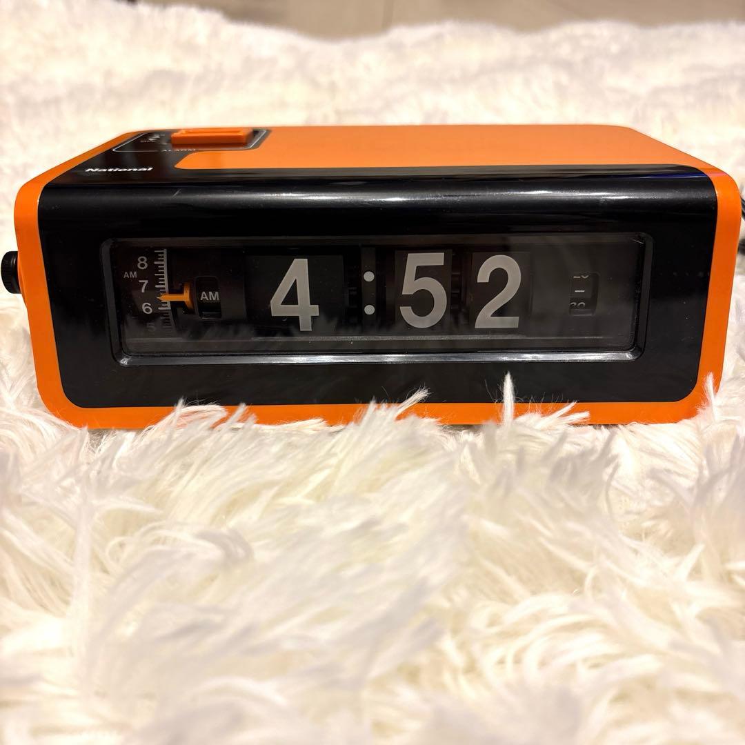 National【TG02 オレンジ パタパタ 目覚まし時計】置時計