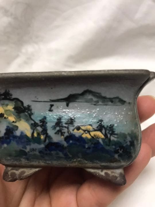陶翠絵付け鉢小品盆栽山野草