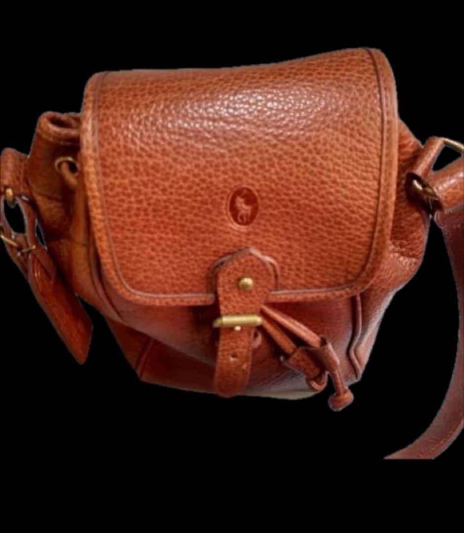 ブラウンレザーショルダーバッグ ポロ polo ラルフローレン