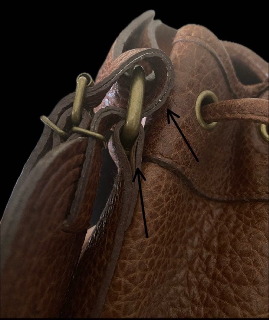 ブラウンレザーショルダーバッグ ポロ polo ラルフローレン