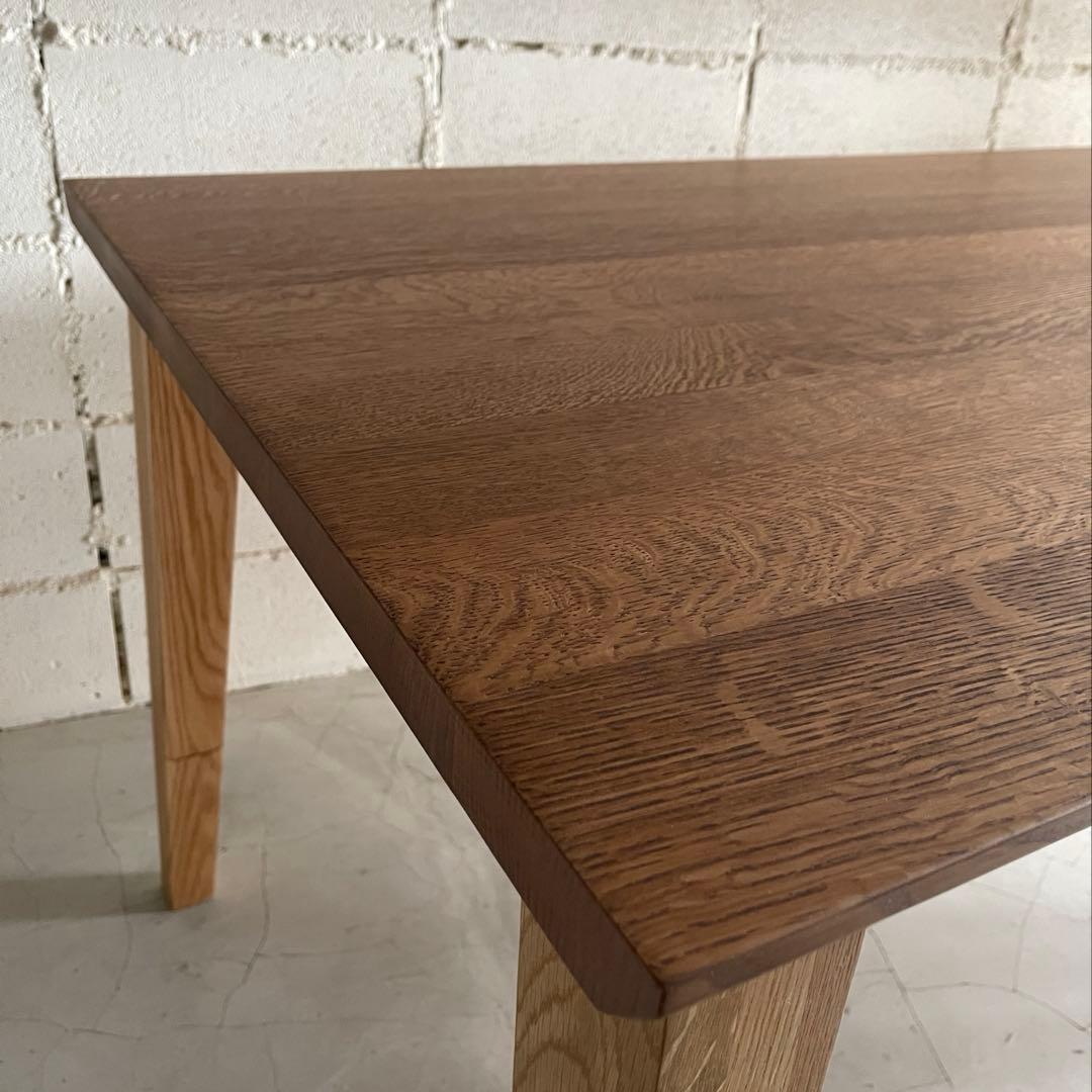 美品　大塚家具　天然木オーク材無垢　ダイニングテーブル　テーパー角脚　W1500