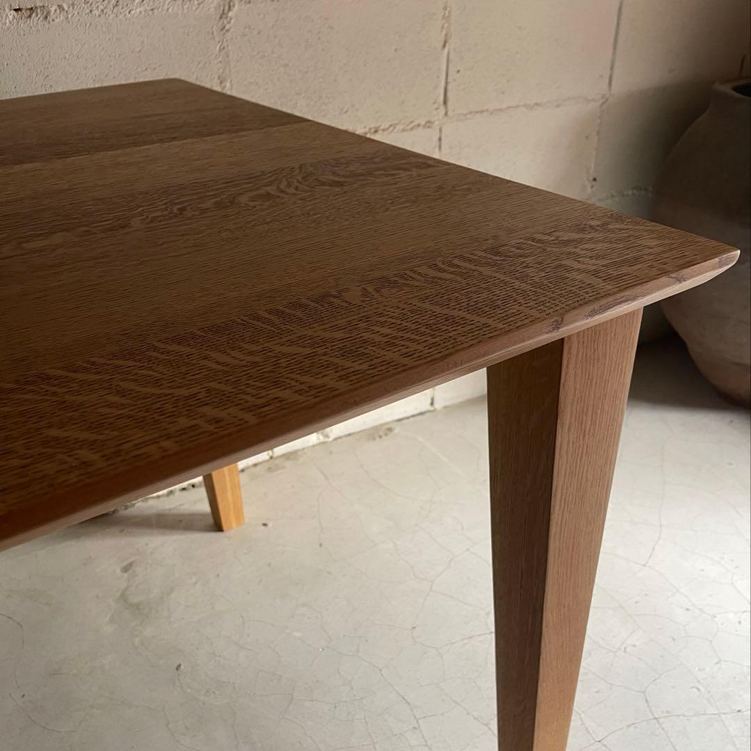 美品　大塚家具　天然木オーク材無垢　ダイニングテーブル　テーパー角脚　W1500
