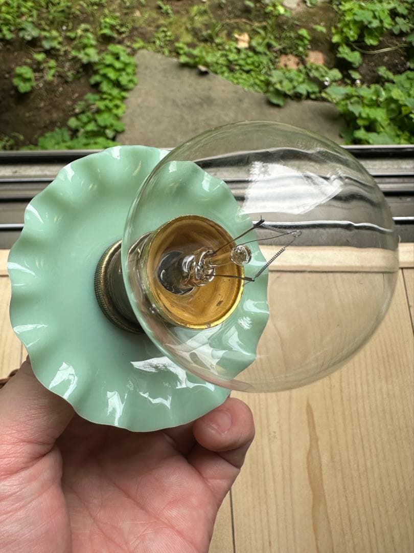 20年代 フランス アンティーク 希少なオパリン・グリーンの可愛い