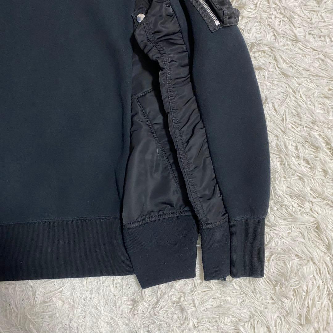 sacai サカイ ドッキング パーカー ナイロンツイル 切替 黒 1サイズ