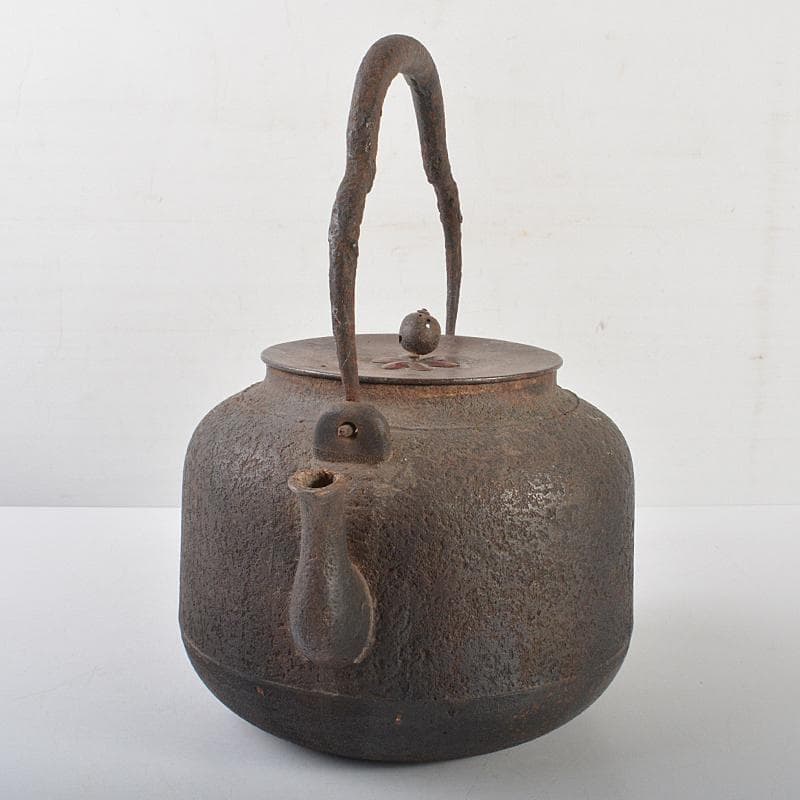 煎茶道具 手取釜 鉄瓶 鉄釜 時代箱付 C R7077B 鉄釜