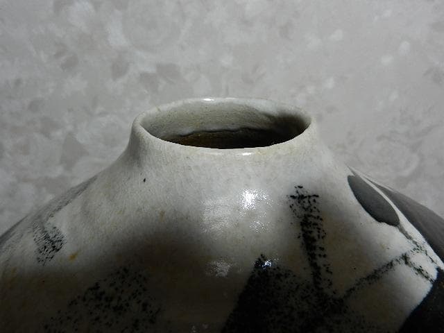 京焼 伝統工芸士「河島浩三」作 大型花瓶（高27．5㌢、胴30