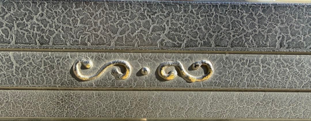 6Pサイズ アンティーク調黒い装飾的な額縁 前面ガラス＆黄色袋＆供箱付き1/6