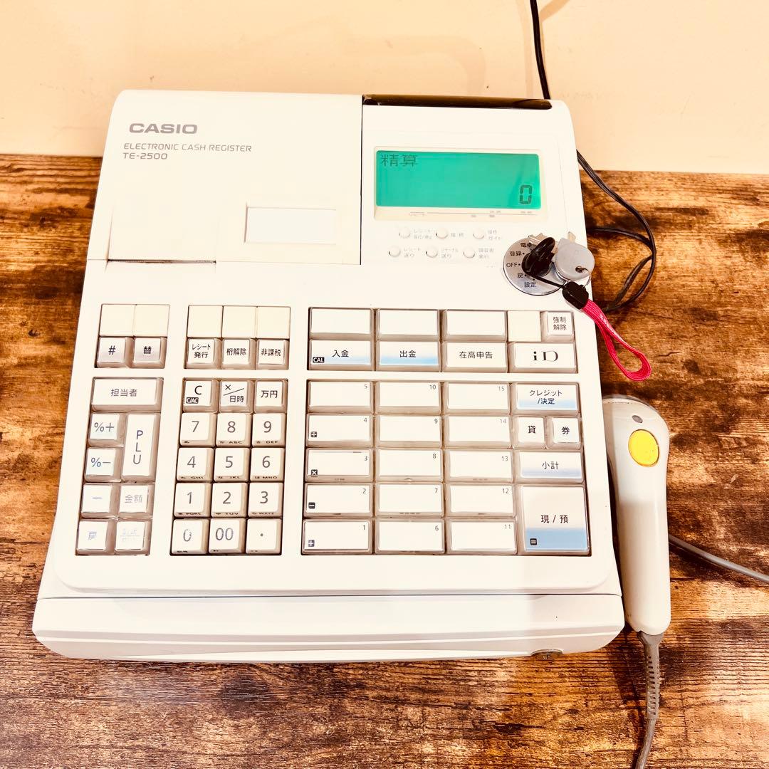 CASIO TE-2500 電子レジスター➕バーコードリーダー CASIO TE-2500 電子レジスター➕バーコードリーダー CASIO TE-2500