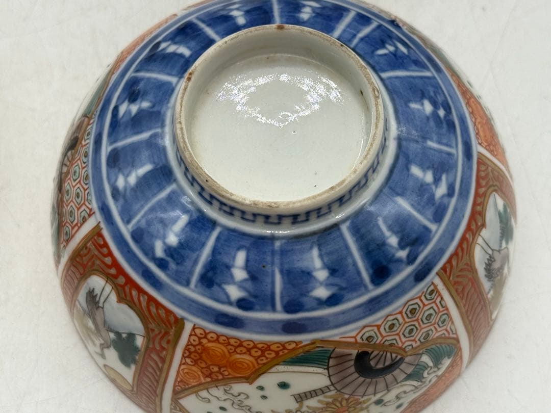 江戸　伊万里錦絵蓋茶碗5点② アンティーク　送料込み251112