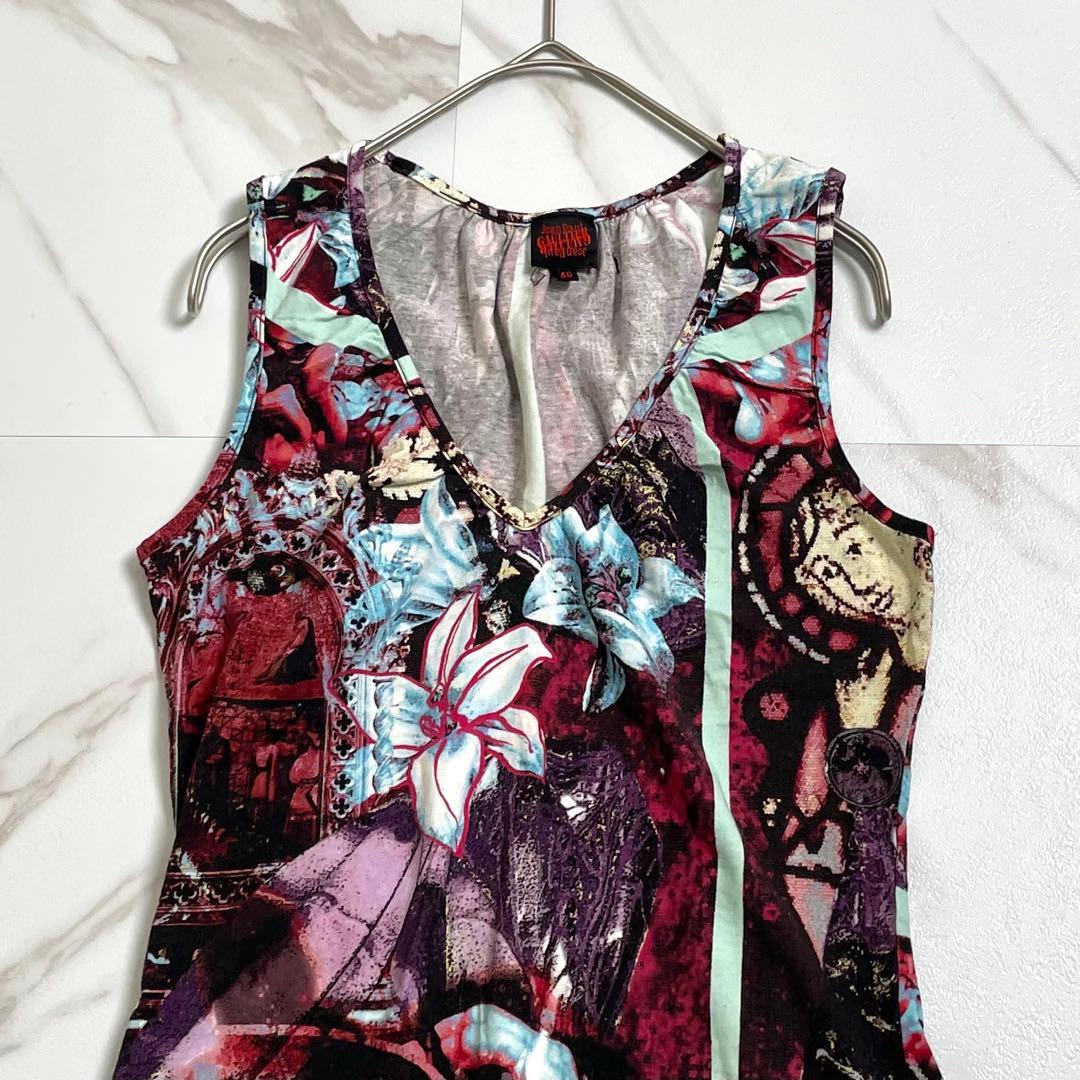 入手困難✨ ジャンポールゴルチエ トップス ノースリーブ グラフィックデザイン