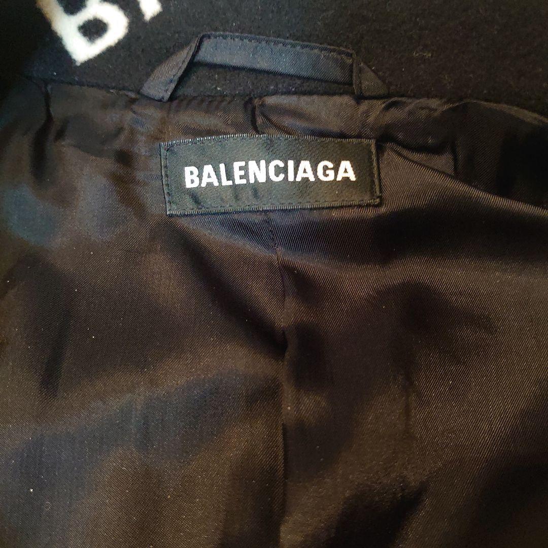 BALENCIAGA ウール オールオーバー コート ロゴ