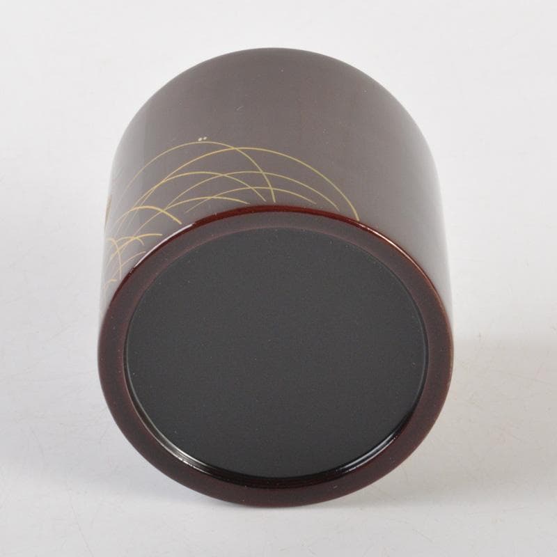 茶道具　塗師　牧田芳祥作　蛍蒔絵　金輪寺　茶器　共箱　V　6484