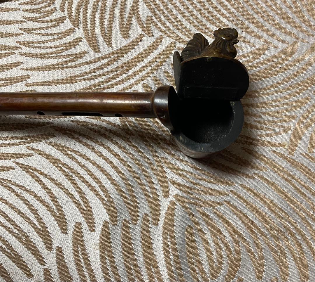 鶏の彫刻付き矢立