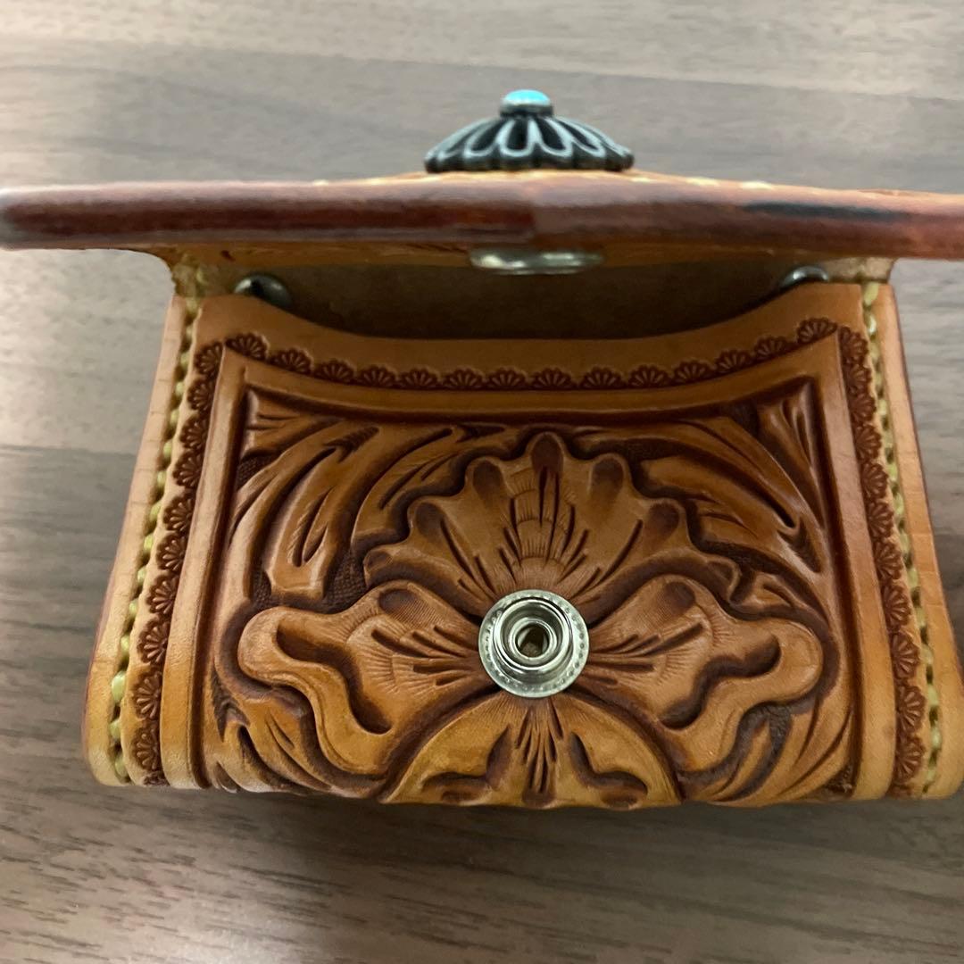 大和工房　カービング　ミニ財布　名刺入れ　未使用に近い