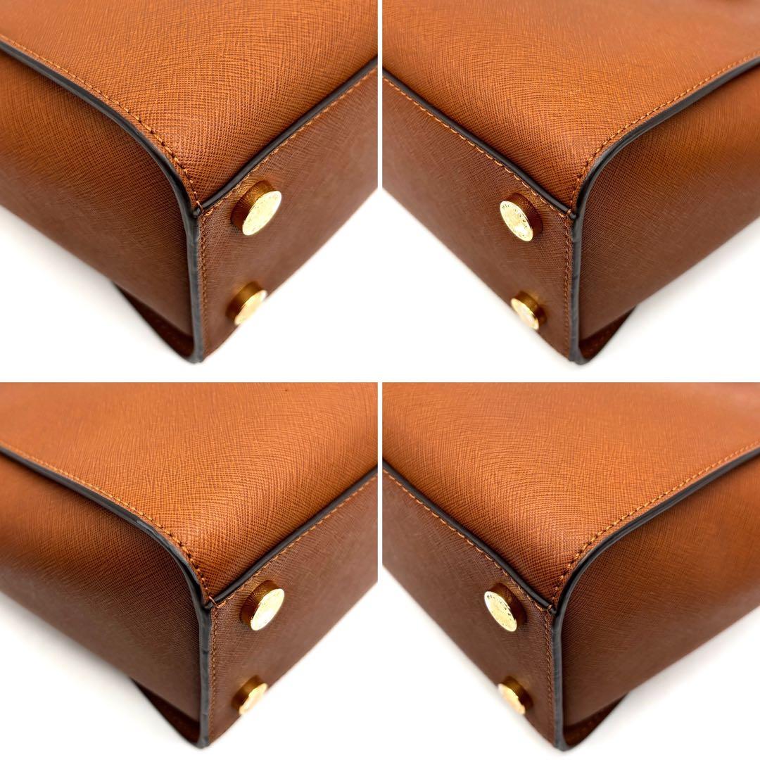 未使用に近い マイケルコース 2way ショルダーバッグ レザー ロゴ ブラウン