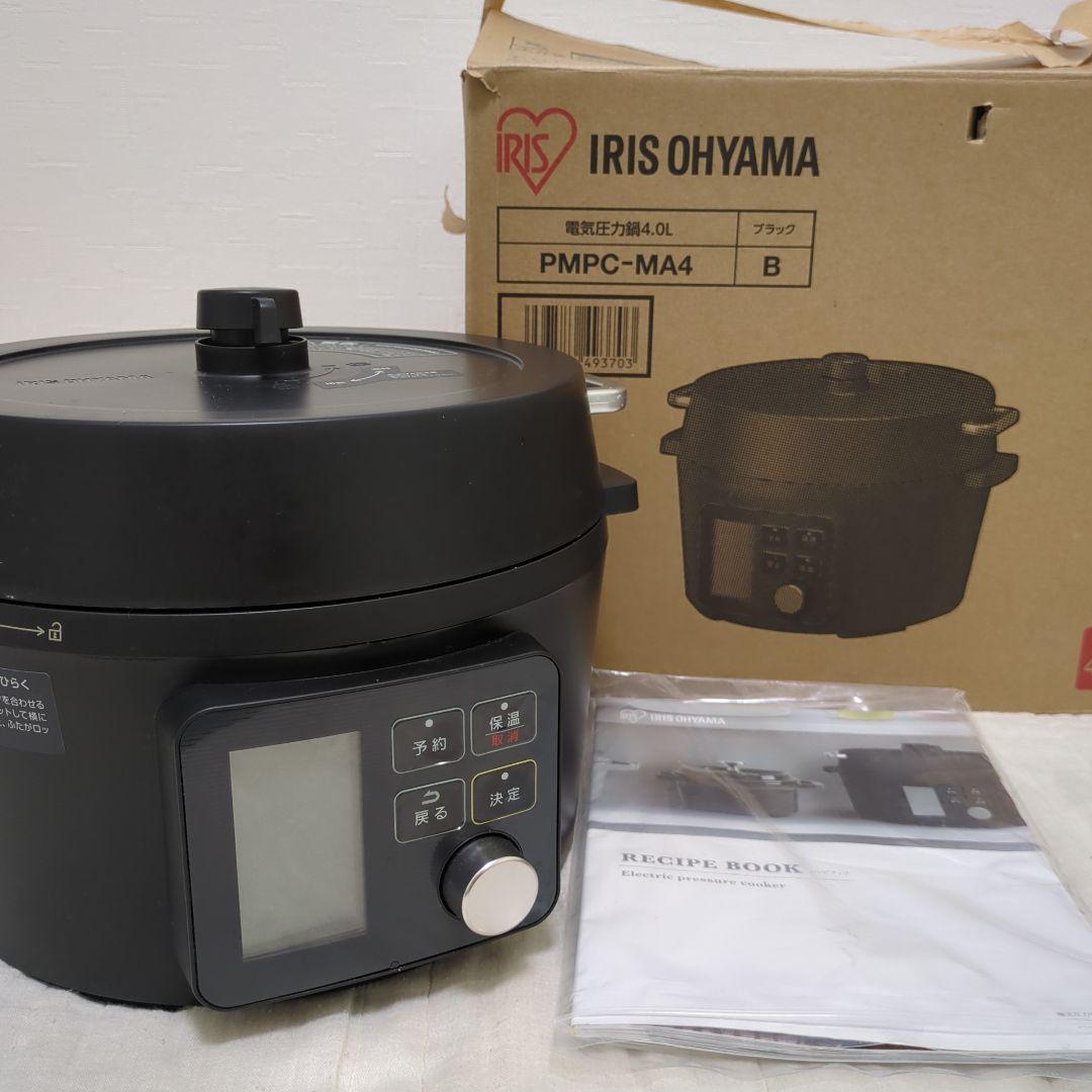 【美品】2023年製IRIS OHYAMA 電気圧力鍋 PMPC-MA4 IRIS OHYAMA（アイリスオーヤマ） 電気圧力鍋 4L レシピ本 ネット限定