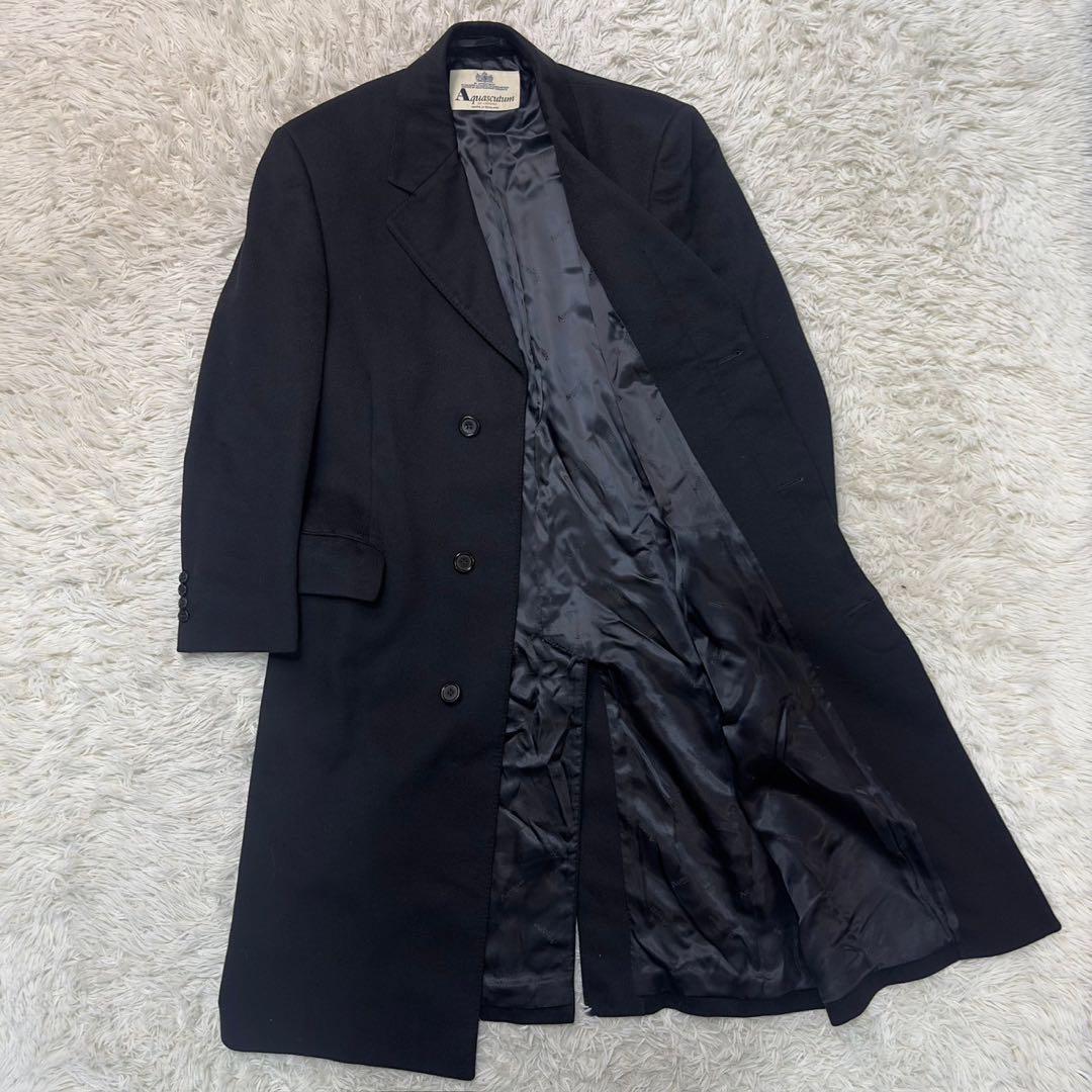 アクアスキュータム チェスターコート カシミヤ100% ブラック