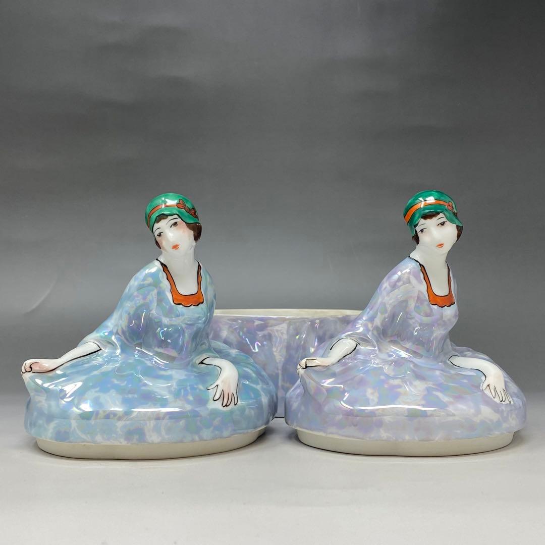 1点限り】ノリタケ 青 デコレディ ドレッサードール パウダー